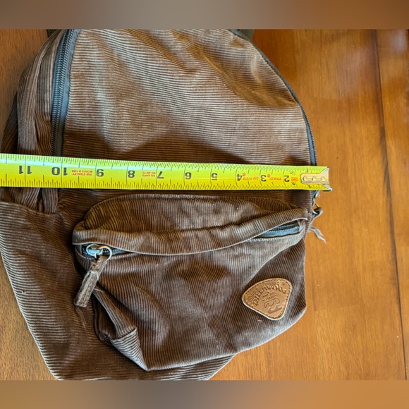 Vintage Billabong Small Women’s Surf Brown Corduroy Retro Backpack - Picture 5 of 8